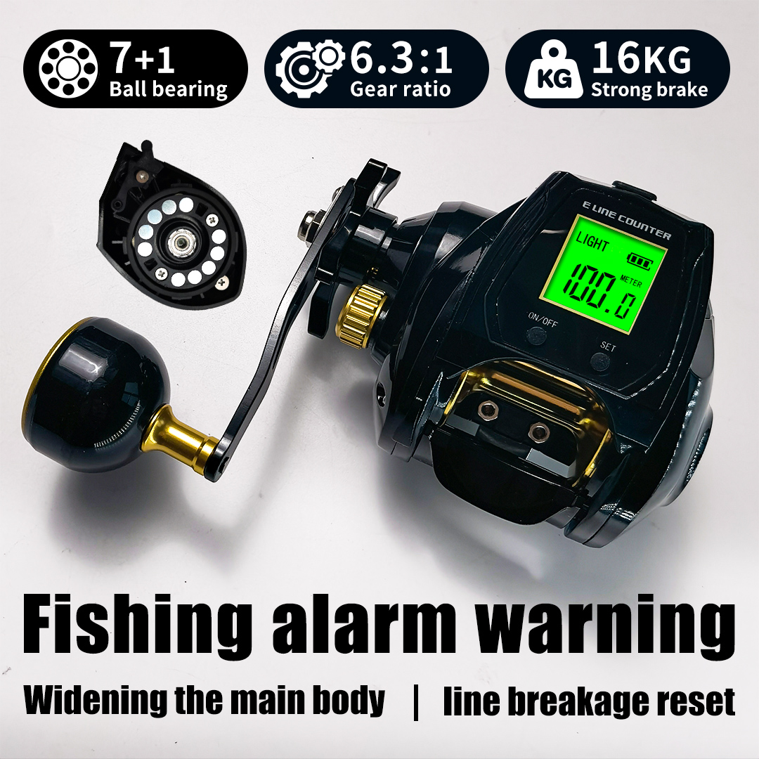 Trolling Reel - 16 kilogram remkracht, 6,3:1 overbrengingsverhouding, 7+1